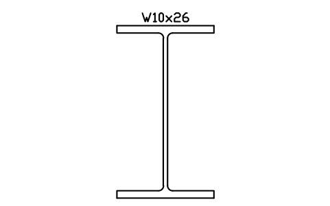 W10x26 sembolünün önizlemesi, blok AISC_W10X26