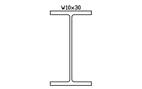 W10x30 sembolünün önizlemesi, blok AISC_W10X30