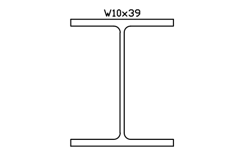 W10x39 sembolünün önizlemesi, blok AISC_W10X39