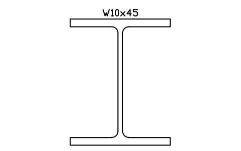 W10x45 sembolünün önizlemesi, blok AISC_W10X45