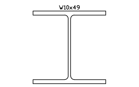 W10x49 sembolünün önizlemesi, blok AISC_W10X49