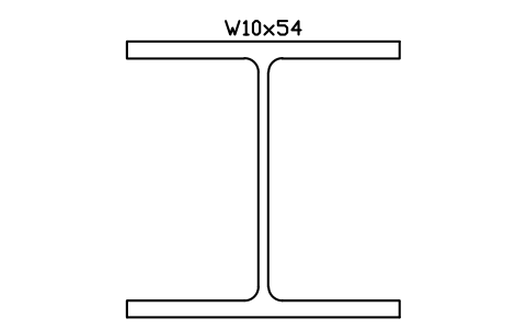 W10x54 sembolünün önizlemesi, blok AISC_W10X54