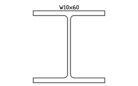 W10x60 sembolünün önizlemesi, blok AISC_W10X60