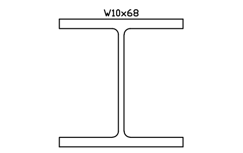W10x68 sembolünün önizlemesi, blok AISC_W10X68