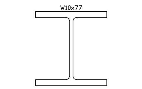 W10x77 sembolünün önizlemesi, blok AISC_W10X77