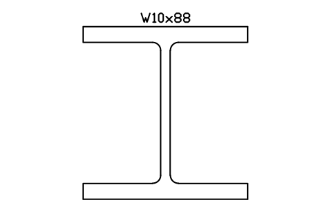 W10x88 sembolünün önizlemesi, blok AISC_W10X88