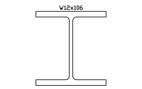 W12x106 sembolünün önizlemesi, blok AISC_W12X106