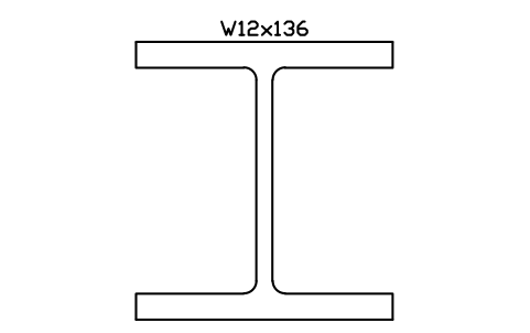 W12x136 sembolünün önizlemesi, blok AISC_W12X136