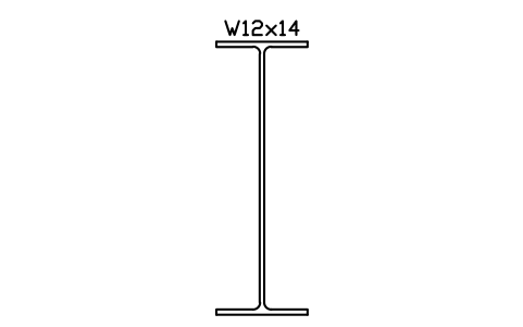 W12x14 sembolünün önizlemesi, blok AISC_W12X14