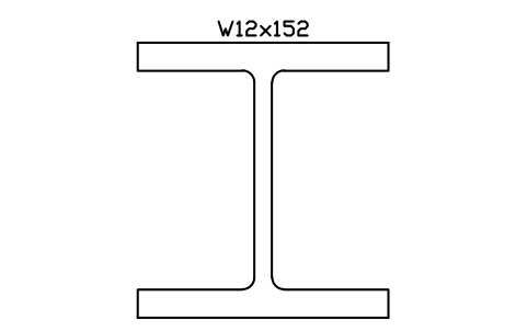 W12x152 sembolünün önizlemesi, blok AISC_W12X152