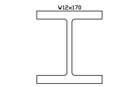 W12x170 sembolünün önizlemesi, blok AISC_W12X170