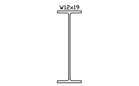 W12x19 sembolünün önizlemesi, blok AISC_W12X19