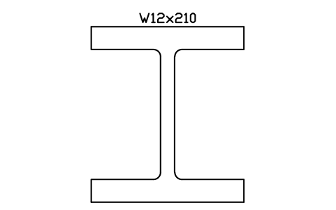 W12x210 sembolünün önizlemesi, blok AISC_W12X210