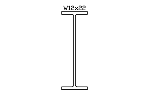 W12x22 sembolünün önizlemesi, blok AISC_W12X22