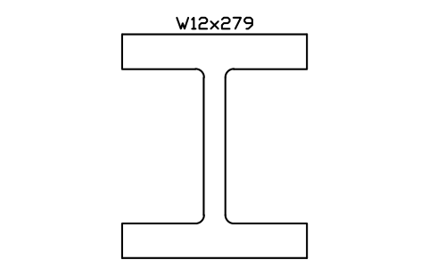 W12x279 sembolünün önizlemesi, blok AISC_W12X279