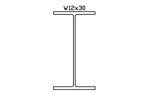 W12x30 sembolünün önizlemesi, blok AISC_W12X30