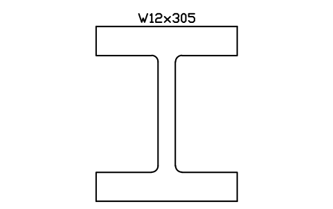 W12x305 sembolünün önizlemesi, blok AISC_W12X305