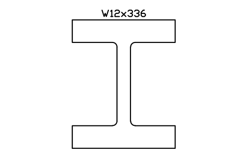 W12x336 sembolünün önizlemesi, blok AISC_W12X336