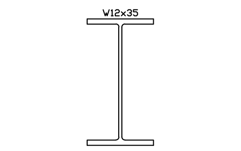 W12x35 sembolünün önizlemesi, blok AISC_W12X35