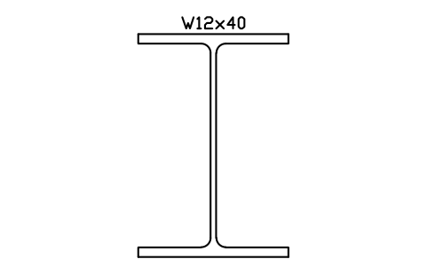 W12x40 sembolünün önizlemesi, blok AISC_W12X40