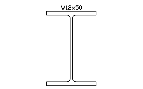 W12x50 sembolünün önizlemesi, blok AISC_W12X50