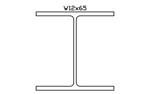 W12x65 sembolünün önizlemesi, blok AISC_W12X65