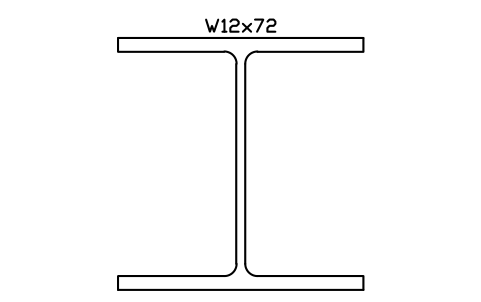 W12x72 sembolünün önizlemesi, blok AISC_W12X72