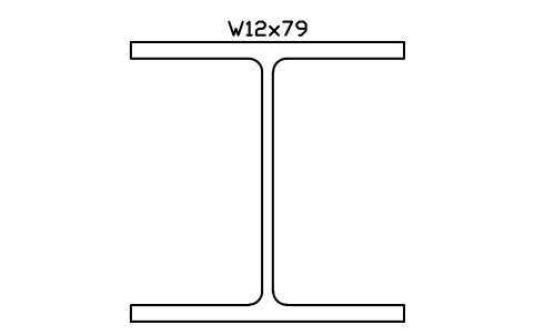 W12x79 sembolünün önizlemesi, blok AISC_W12X79