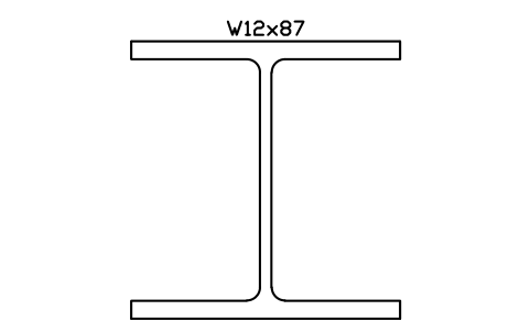 W12x87 sembolünün önizlemesi, blok AISC_W12X87