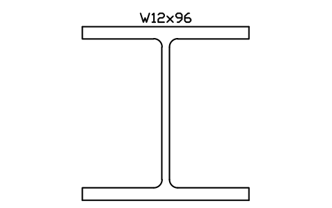 W12x96 sembolünün önizlemesi, blok AISC_W12X96