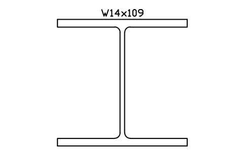 W14x109 sembolünün önizlemesi, blok AISC_W14X109