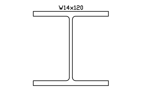 W14x120 sembolünün önizlemesi, blok AISC_W14X120