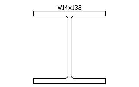 W14x132 sembolünün önizlemesi, blok AISC_W14X132