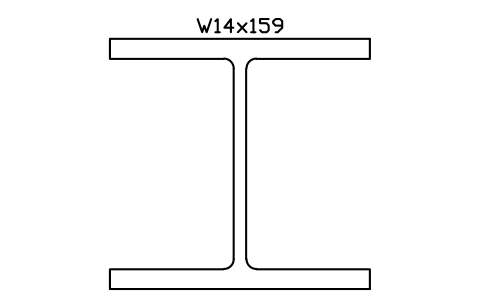 W14x159 sembolünün önizlemesi, blok AISC_W14X159