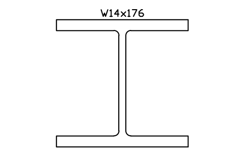 W14x176 sembolünün önizlemesi, blok AISC_W14X176