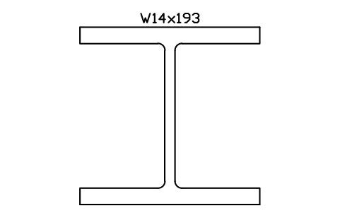 W14x193 sembolünün önizlemesi, blok AISC_W14X193