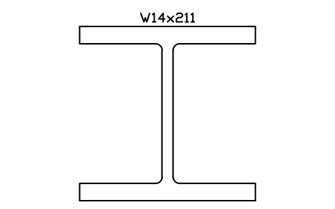 W14x211 sembolünün önizlemesi, blok AISC_W14X211