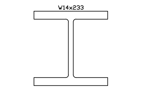 W14x233 sembolünün önizlemesi, blok AISC_W14X233