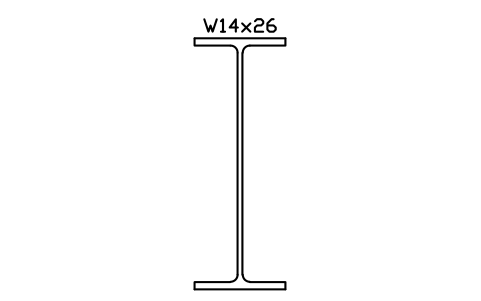 W14x26 sembolünün önizlemesi, blok AISC_W14X26