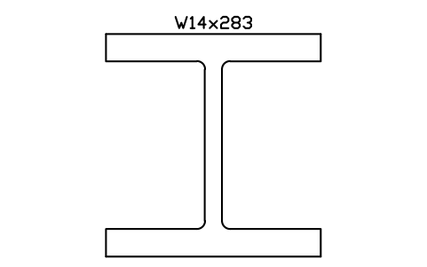 W14x283 sembolünün önizlemesi, blok AISC_W14X283