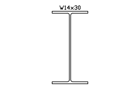 W14x30 sembolünün önizlemesi, blok AISC_W14X30