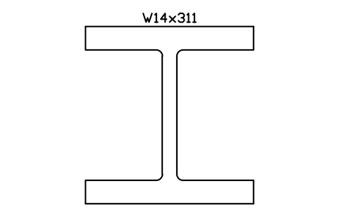 W14x311 sembolünün önizlemesi, blok AISC_W14X311