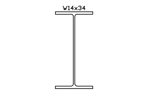 W14x34 sembolünün önizlemesi, blok AISC_W14X34