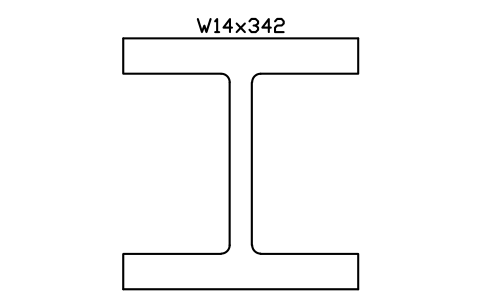 W14x342 sembolünün önizlemesi, blok AISC_W14X342