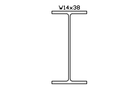 W14x38 sembolünün önizlemesi, blok AISC_W14X38