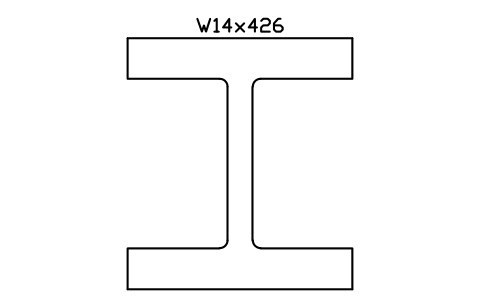 W14x426 sembolünün önizlemesi, blok AISC_W14X426