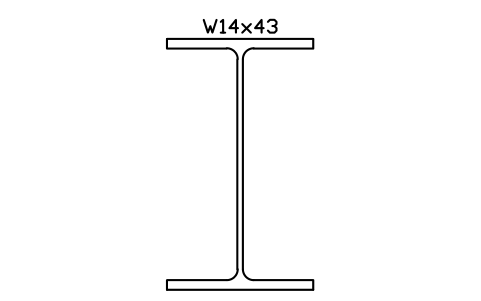 W14x43 sembolünün önizlemesi, blok AISC_W14X43