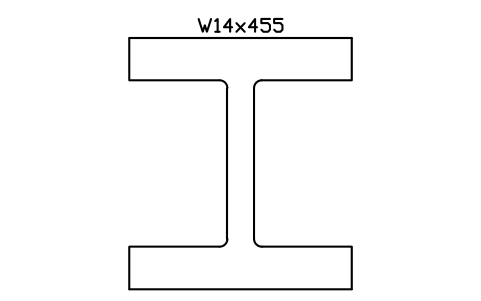 W14x455 sembolünün önizlemesi, blok AISC_W14X455