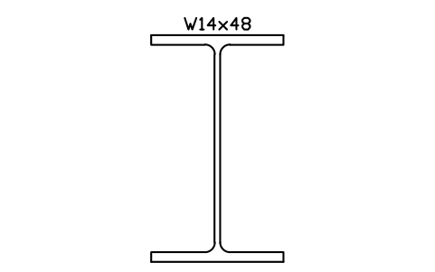 W14x48 sembolünün önizlemesi, blok AISC_W14X48