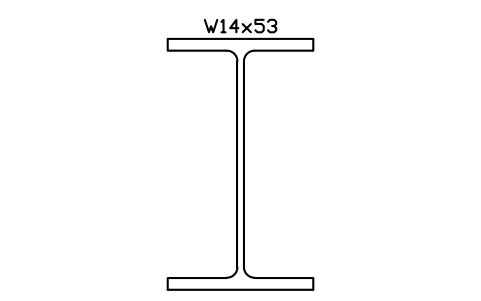 W14x53 sembolünün önizlemesi, blok AISC_W14X53